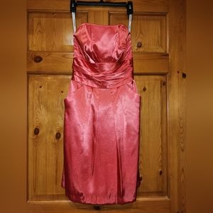 David's Bridal Strapless Red Cocktail Dress, Size 6